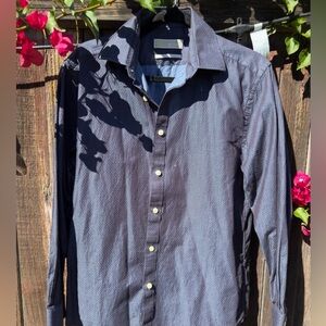 Michael Kors Dark Blue Casual Button Down Shirt